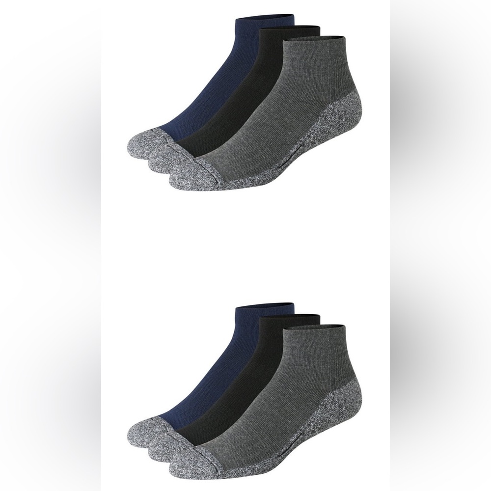 2 Of Hanes 3 Pairs Men’s Ankle Premium Comfort Fit Arch Support Socks (6 Pairs)
